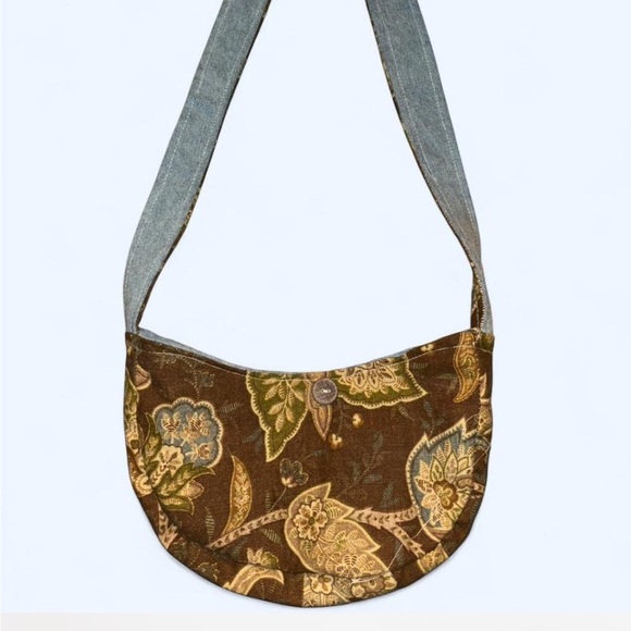 None Handbags - Floral Brown Shoulder Bag